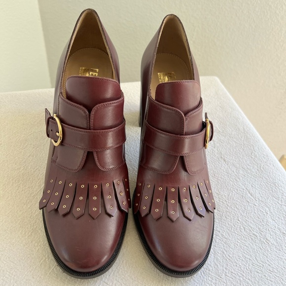 Salvatore Ferragamo burgandy leather heels size 8.5 - Picture 7 of 8